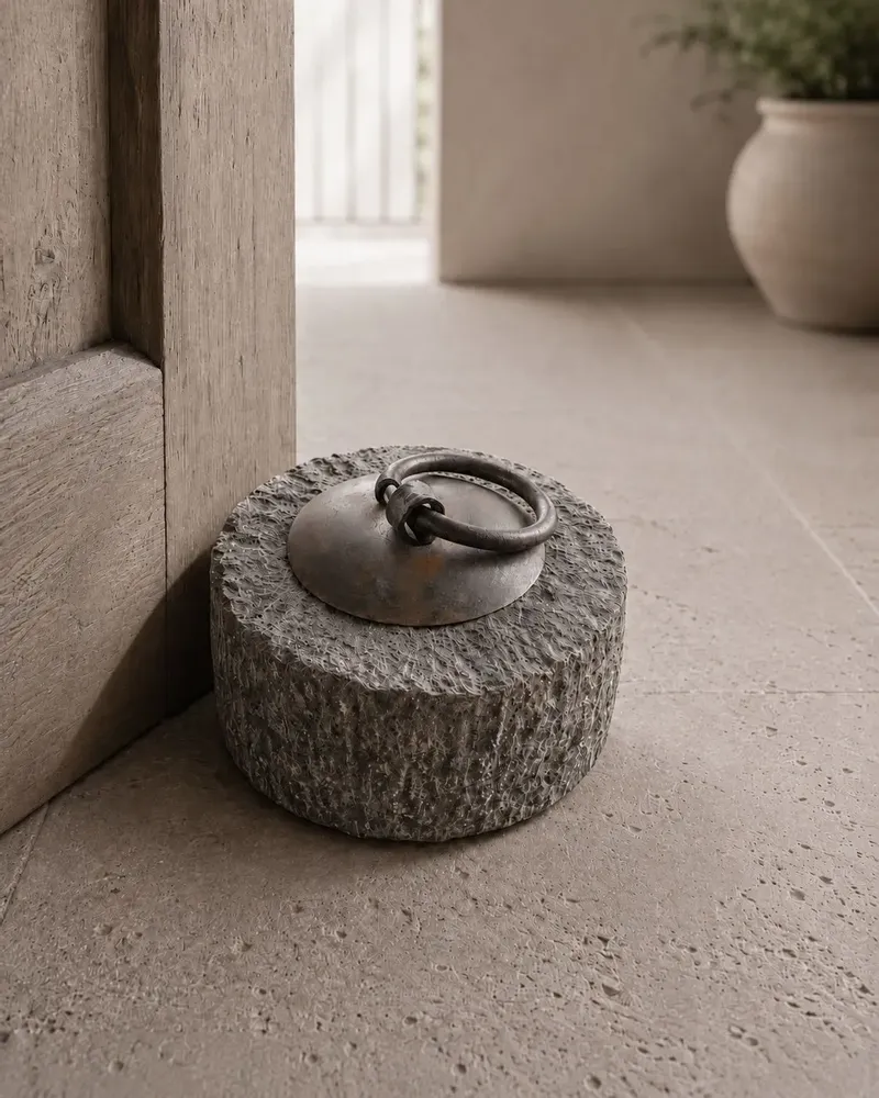 Unique pieces - Stone Door Stopper with iron ring Handle - ARTISAN BY MF