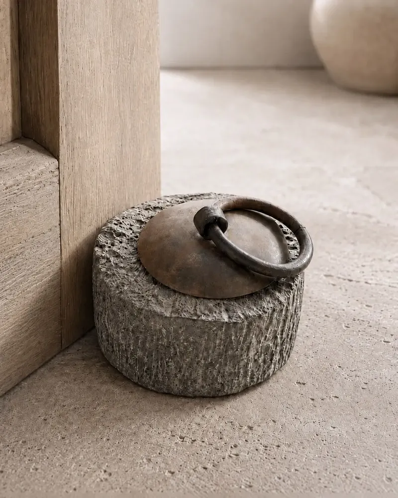 Unique pieces - Stone Door Stopper with iron ring Handle - ARTISAN BY MF