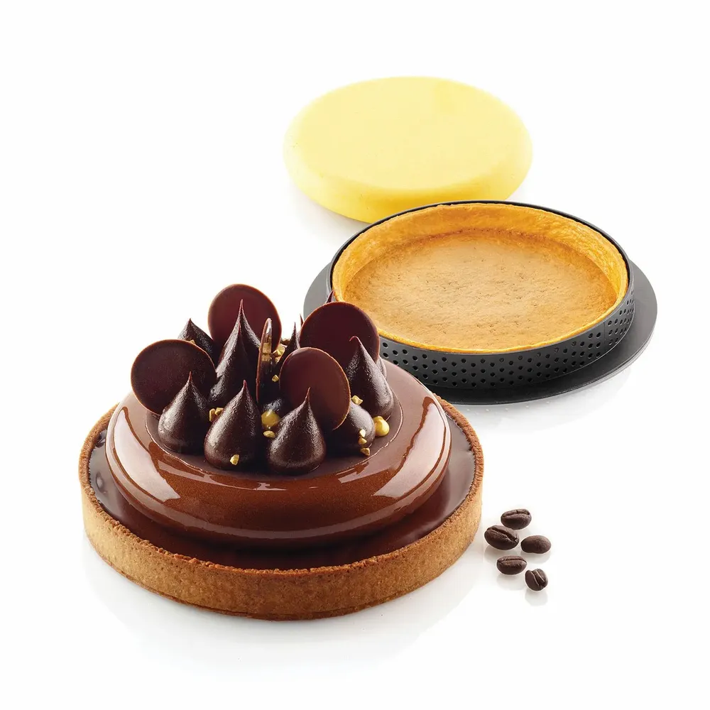 Kitchen utensils - KIT TARTE RING ø150 MM - SET SILICONE MOULD ø122 MM + 2 RINGS - SILIKOMART S.R.L.