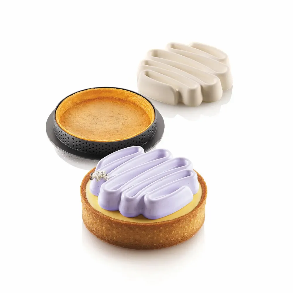 Kitchen utensils - KIT TARTE RING HONORE ø80 MM - SET SILICONE MOULD + 8 RINGS - SILIKOMART S.R.L.