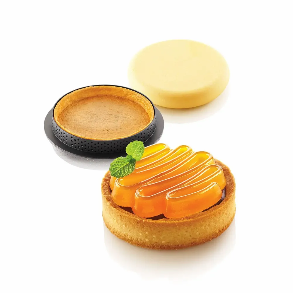 Kitchen utensils - KIT TARTE RING HONORE ø80 MM - SET SILICONE MOULD + 8 RINGS - SILIKOMART S.R.L.