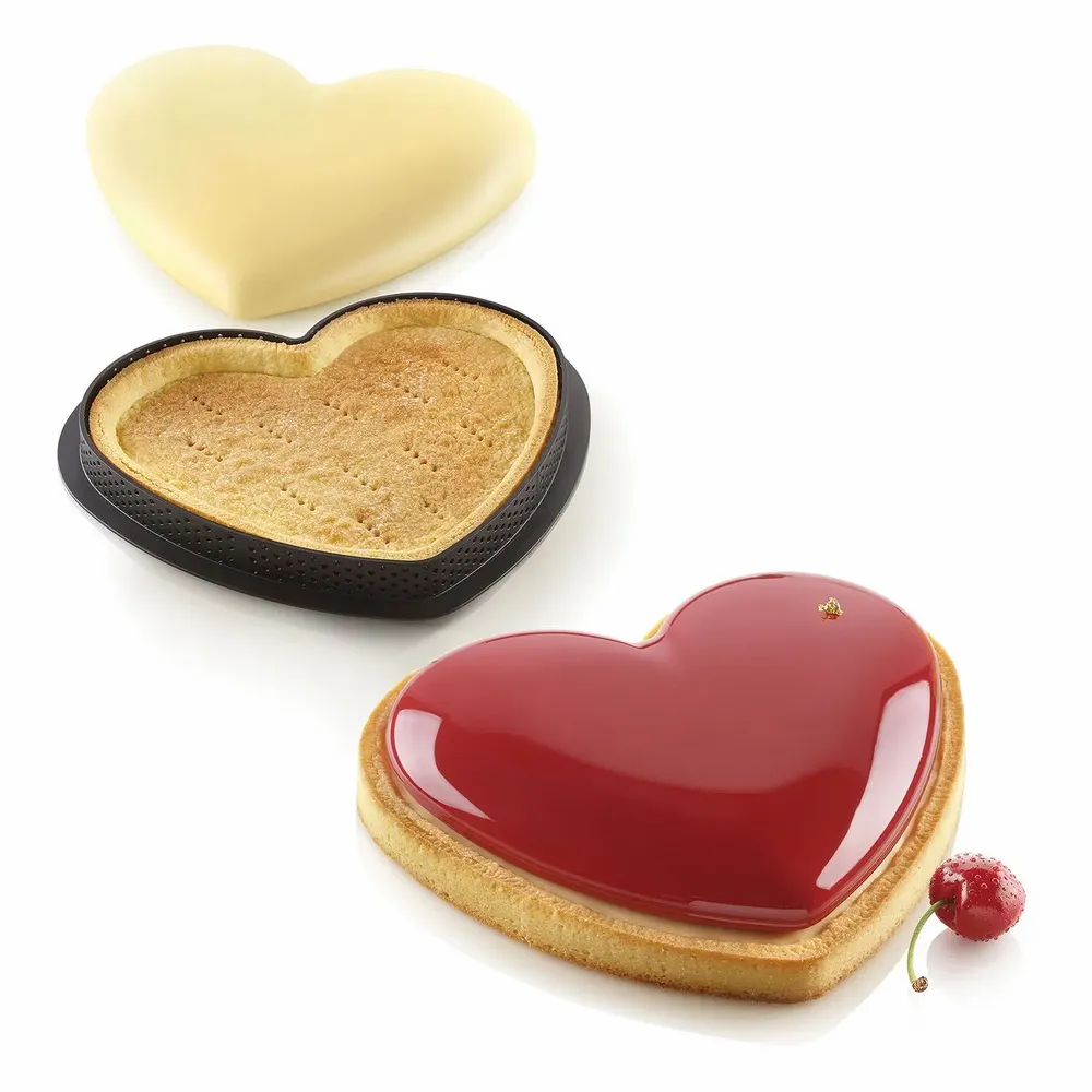 Kitchen utensils - KIT TARTE RING AMORE 205X190 MM - SET SILICONE MOULD 190X160 MM + RING - SILIKOMART S.R.L.