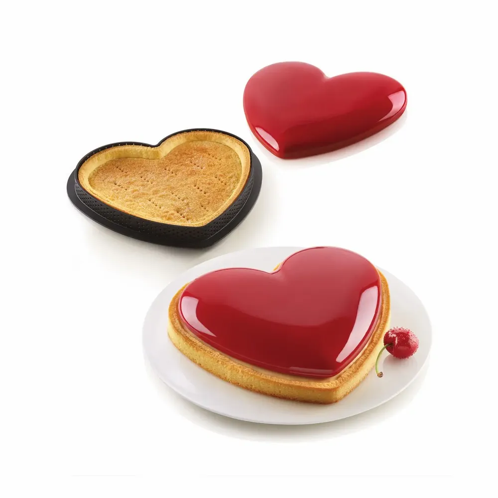 Kitchen utensils - KIT TARTE MON AMOUR - SET HEART RING + SILICONE MOULD - SILIKOMART S.R.L.