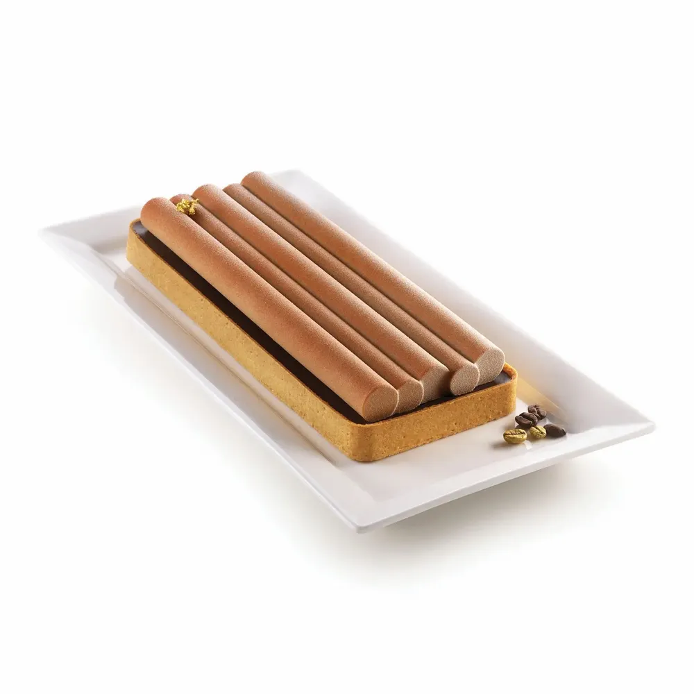 Kitchen utensils - KIT TARTE BAMBOO - SET RECTANGULAR RING + SILICONE MAT DECO - SILIKOMART S.R.L.