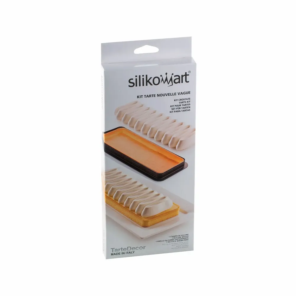 Kitchen utensils - KIT TARTE NOUVELLE VAGUE - SET RECTANGULAR RING + SILICONE MAT DECO - SILIKOMART S.R.L.
