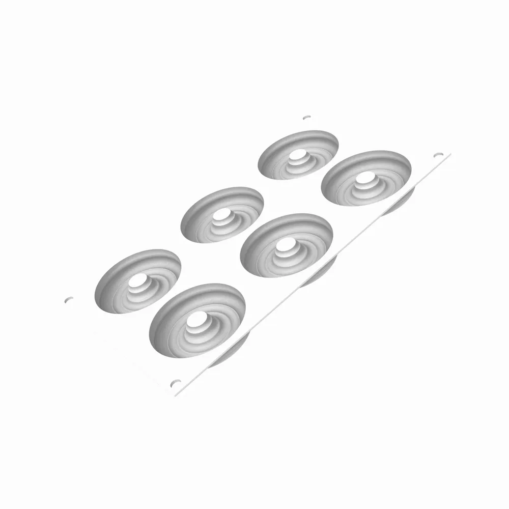 Kitchen utensils - KIT 3D TARTE RING TORNADO ø80 MM - SET SILICONE MOULD N.6 ø76 H 16 MM + 6 RINGS - SILIKOMART S.R.L.