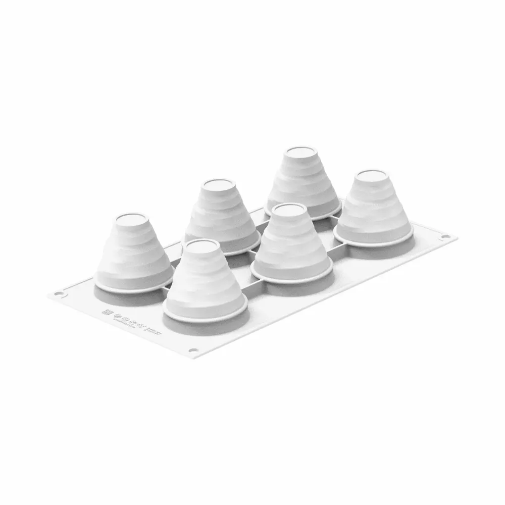 Kitchen utensils - KIT TARTE RING ALBIA ø70 MM - SET SILICONE MOULD ø65 H 61 MM + 6 RINGS - SILIKOMART S.R.L.