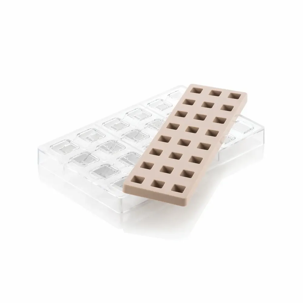 Kitchen utensils - KIT QUADRO 01 - CH015 TRITAN MOULD 25 X 25 H 15 MM + ICH015 SILICONE MOULD N. 24 - SILIKOMART S.R.L.