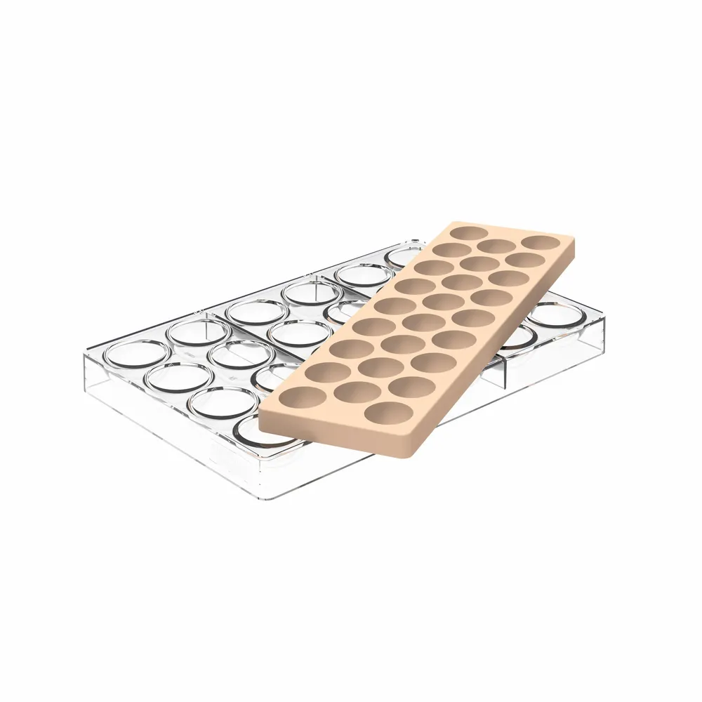 Ustensiles de cuisine - KIT SEMISFERA 02 - CH037 TRITAN MOULE N.24 ø35 H 18 MM + ICH037 MOULE EN SILICONE - SILIKOMART S.R.L.
