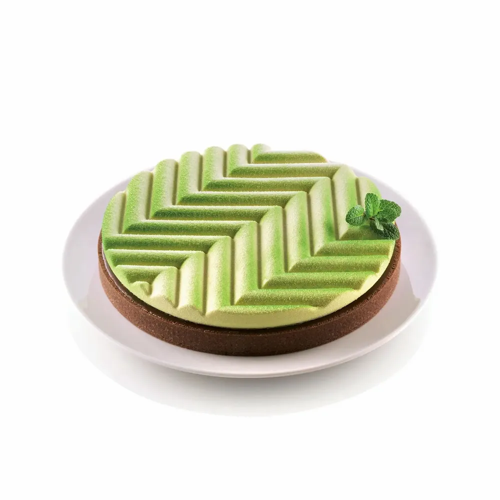 Kitchen utensils - KIT TARTE GRAFIQUE - SET RING + SILICONE DECORATIVE MAT ø250 MM - SILIKOMART S.R.L.
