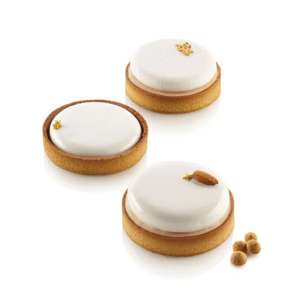 Ustensiles de cuisine - KIT ANNEAU À TARTE ROND ø100 MM - SET MOULE EN SILICONE ø85 MM + 4 ANNEAUX - SILIKOMART S.R.L.