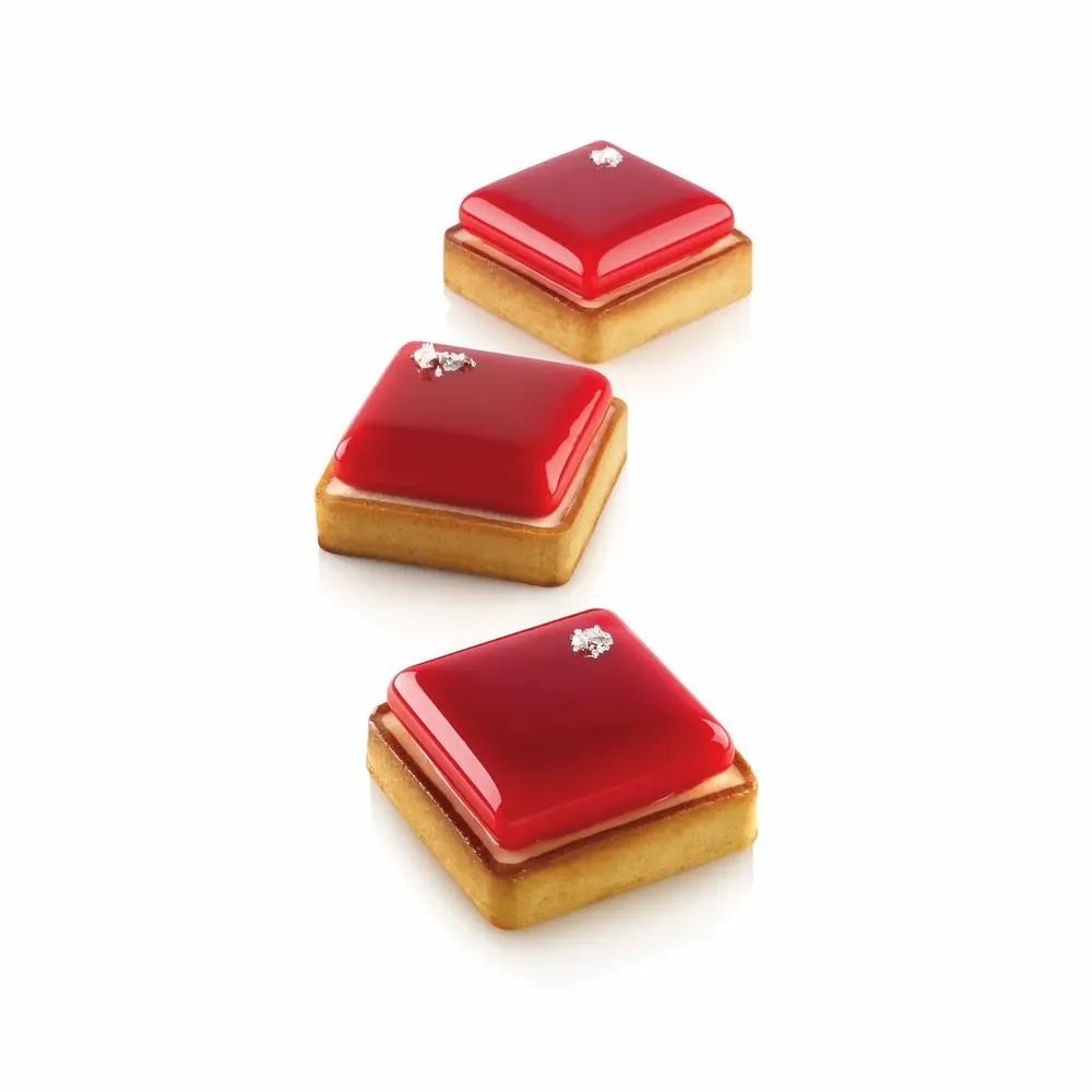 Kitchen utensils - KIT TARTE RING SQUARE 80X80 MM - SET SILICONE MOULD 67X67 MM + 6 RINGS - SILIKOMART S.R.L.
