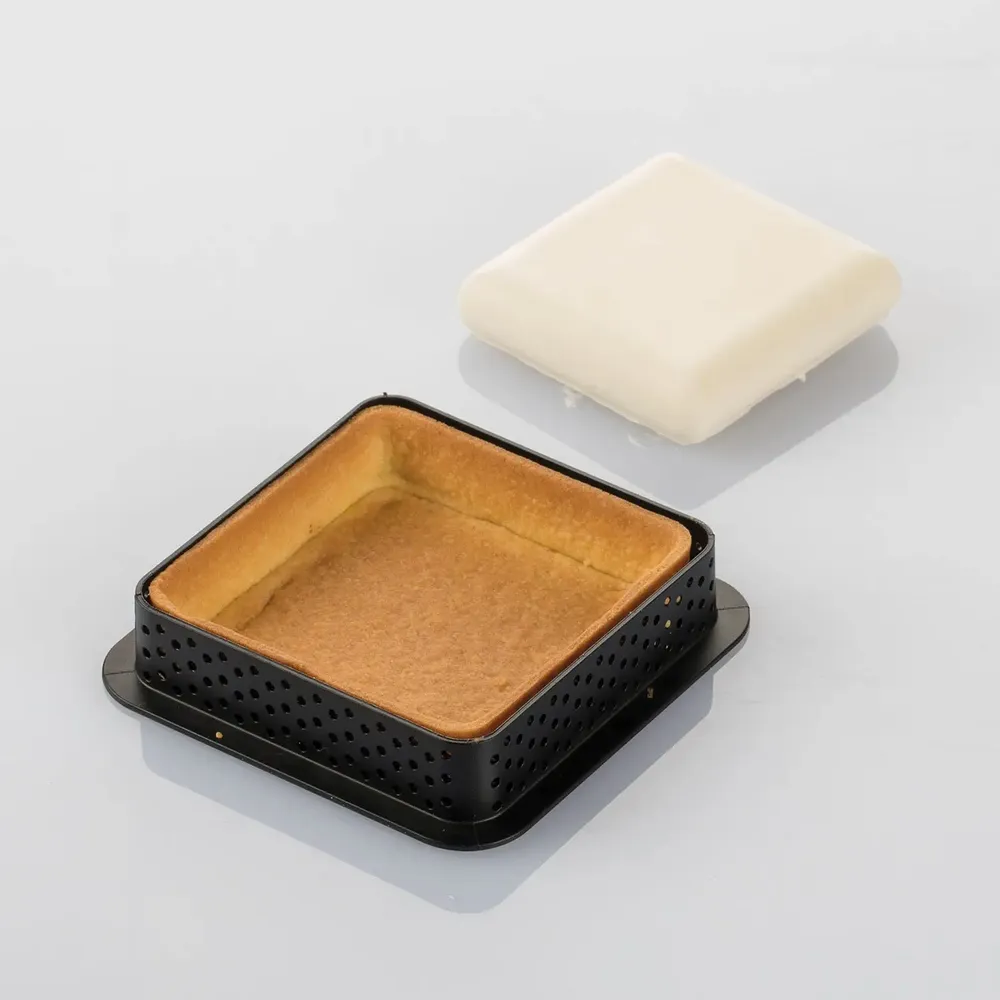 Kitchen utensils - KIT TARTE RING SQUARE 80X80 MM - SET SILICONE MOULD 67X67 MM + 6 RINGS - SILIKOMART S.R.L.