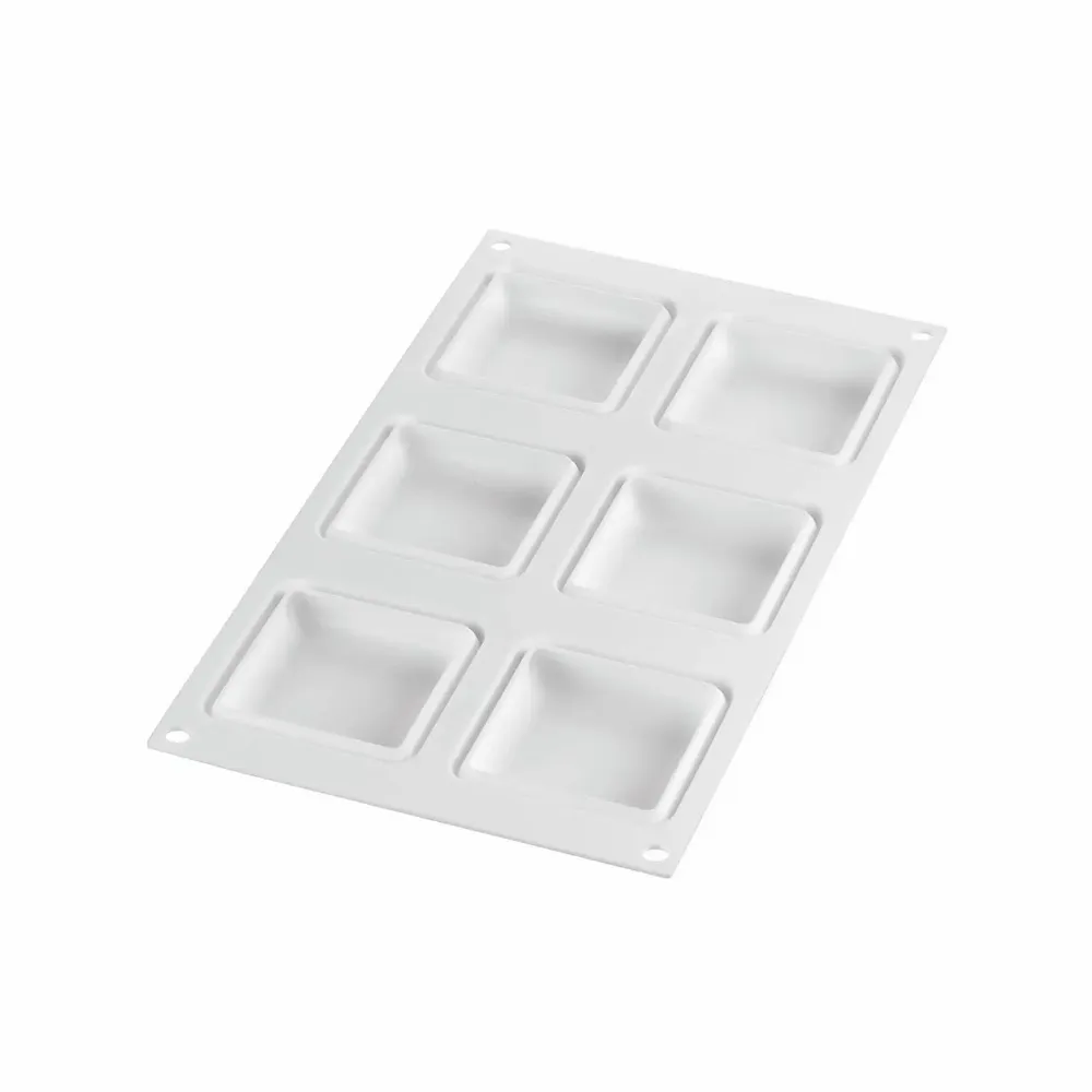 Kitchen utensils - KIT TARTE RING SQUARE 80X80 MM - SET SILICONE MOULD 67X67 MM + 6 RINGS - SILIKOMART S.R.L.