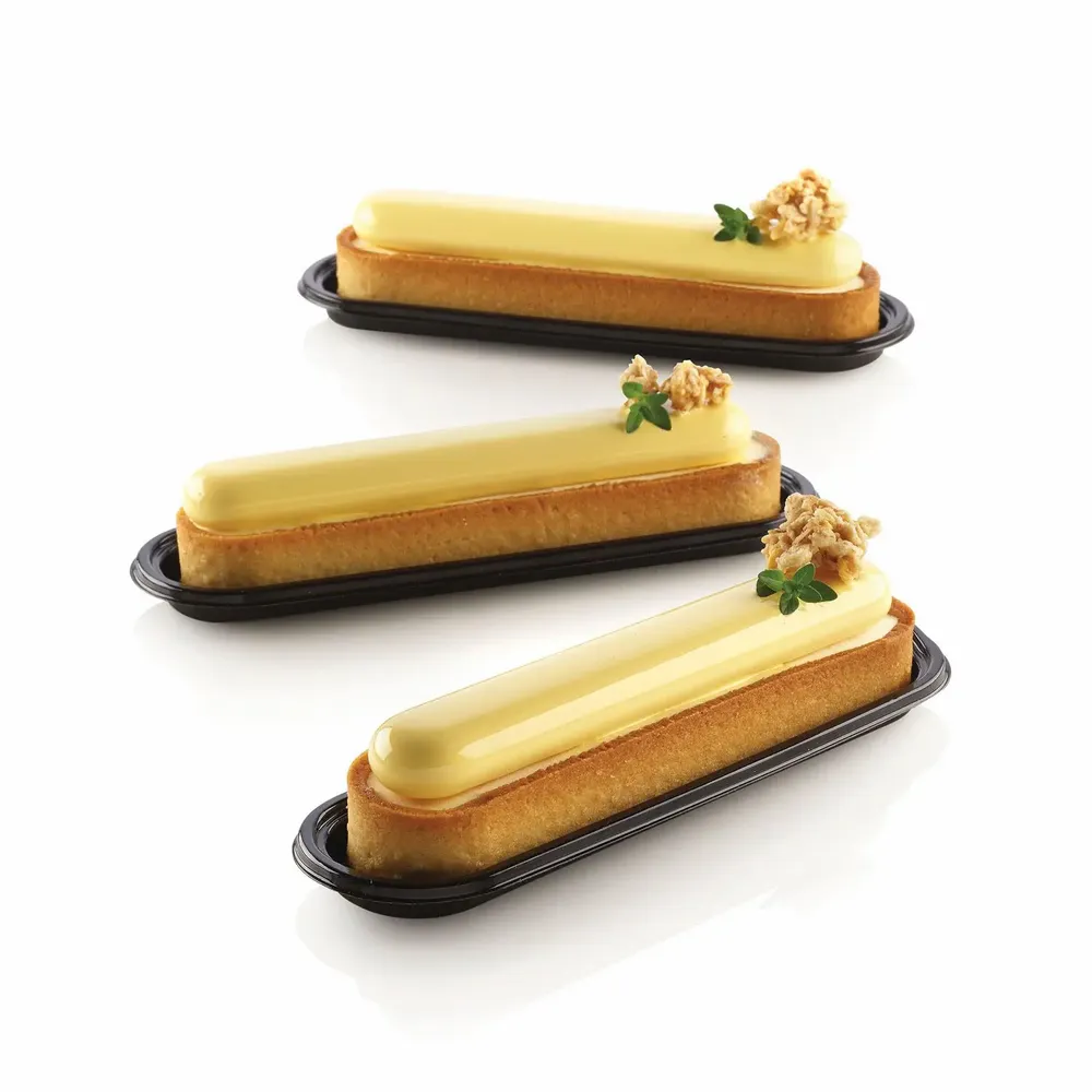 Kitchen utensils - KIT TARTE RING OBLONG 146X34 MM - SET SILICONE MOULD 133X21 + 6 RINGS - SILIKOMART S.R.L.