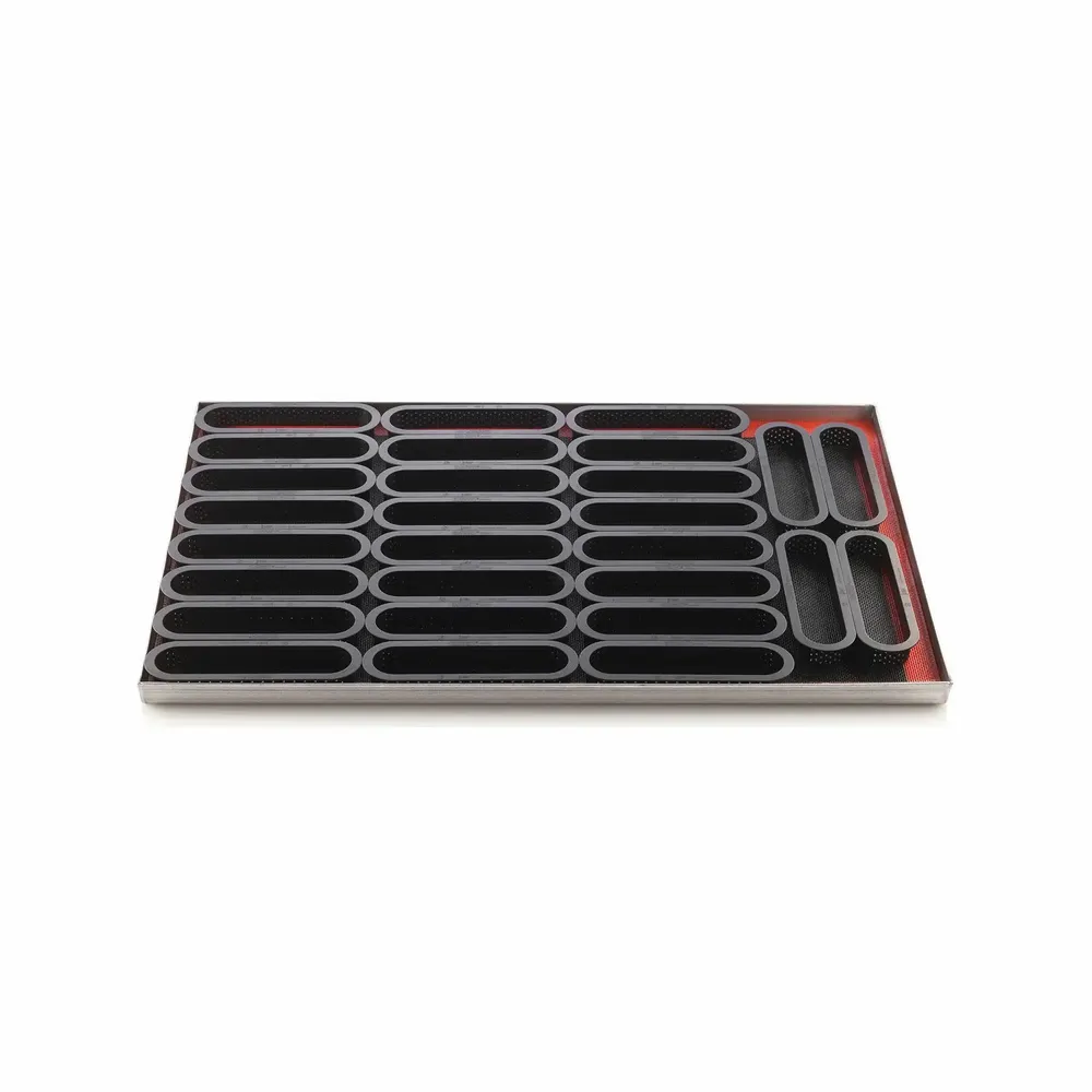 Kitchen utensils - KIT TARTE RING OBLONG 146X34 MM - SET SILICONE MOULD 133X21 + 6 RINGS - SILIKOMART S.R.L.