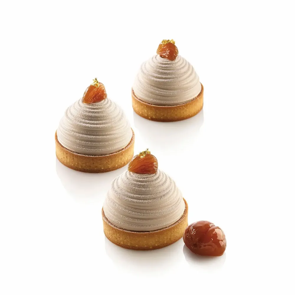 Kitchen utensils - KIT TARTE RING MONTBLANC ø80 MM - SET SILICONE MOULD + 6 RINGS - SILIKOMART S.R.L.