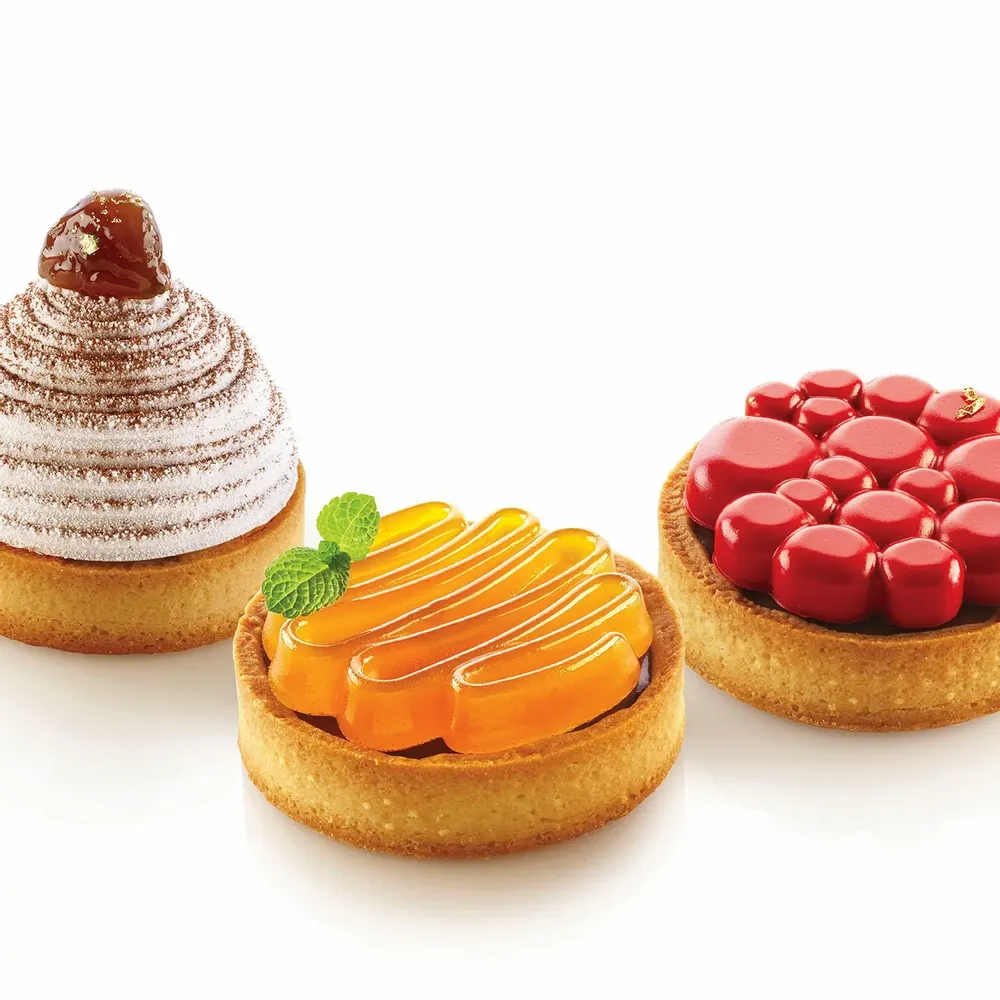 Kitchen utensils - KIT TARTE RING MONTBLANC ø80 MM - SET SILICONE MOULD + 6 RINGS - SILIKOMART S.R.L.