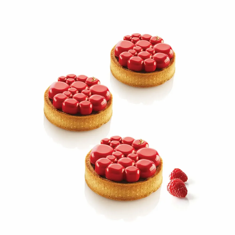 Ustensiles de cuisine - KIT TARTE ANNEAU PARADIS ø80 MM - SET MOULE EN SILICONE ø70 MM + 6 ANNEAUX - SILIKOMART S.R.L.