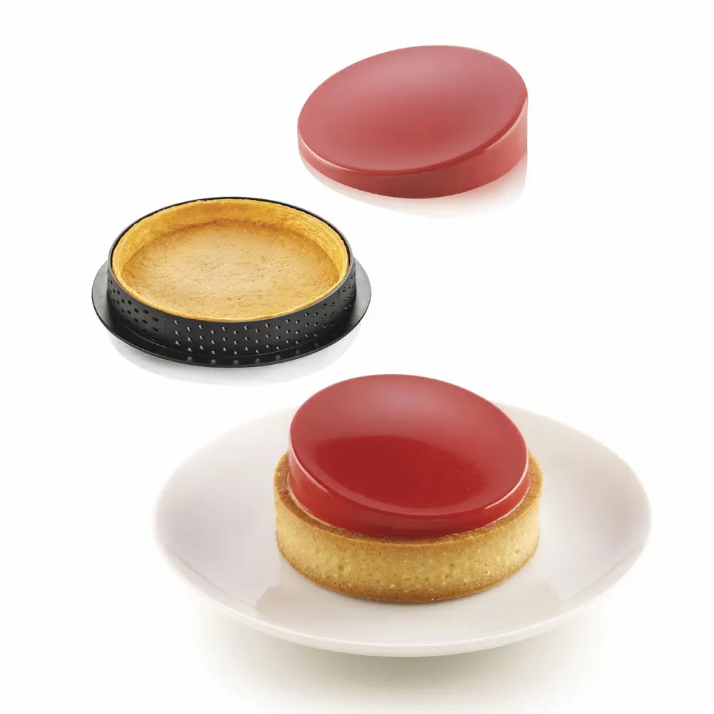 Kitchen utensils - KIT MINI TARTE GLAM - SILICONE MOULD + 6 RINGS ø80 MM - SILIKOMART S.R.L.