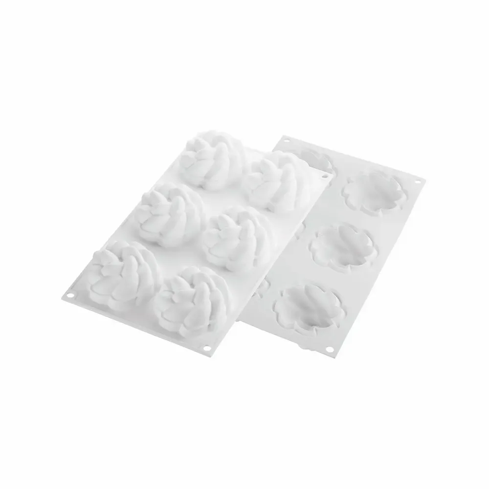 Kitchen utensils - KIT TARTE RING FLEUR ø80 MM - SET SILICONE MOULD + 6 RINGS - SILIKOMART S.R.L.