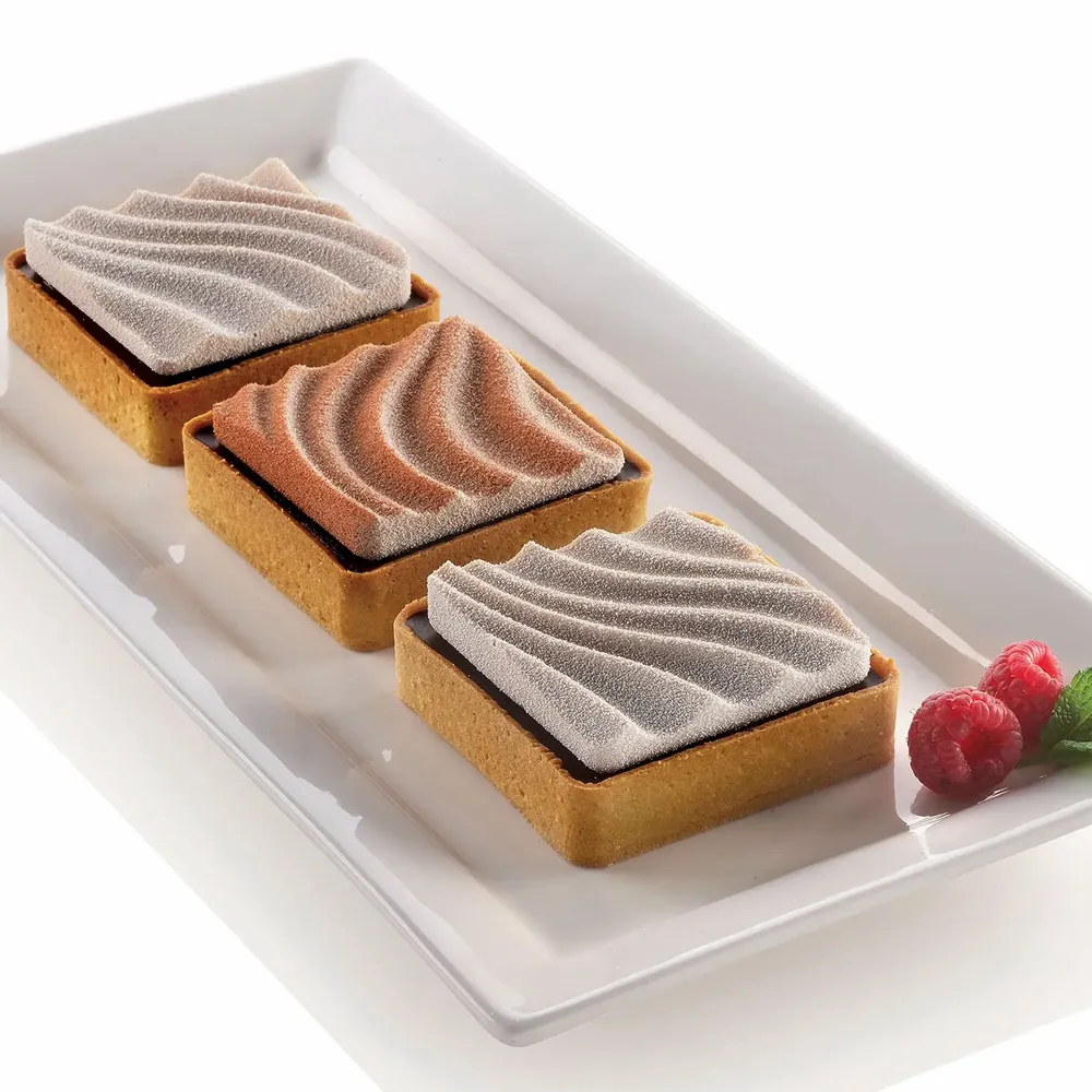 Kitchen utensils - KIT MINI TARTE SAND - SILICONE MOULD + 6 RINGS 80X80 MM - SILIKOMART S.R.L.