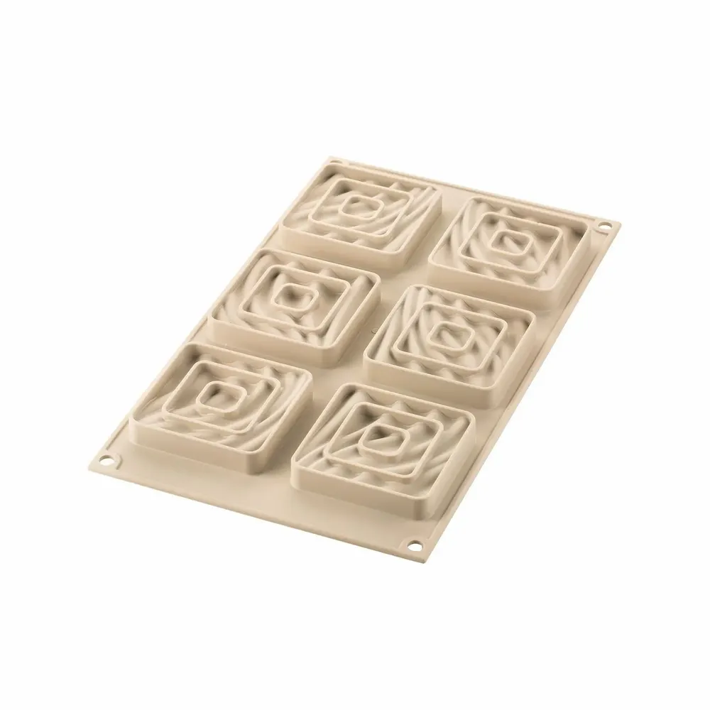 Kitchen utensils - KIT MINI TARTE SAND - SILICONE MOULD + 6 RINGS 80X80 MM - SILIKOMART S.R.L.