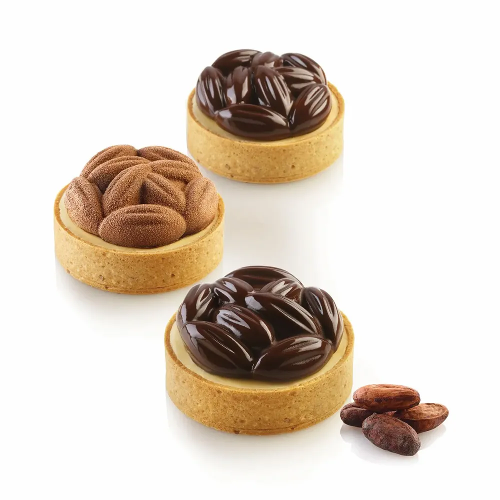 Kitchen utensils - KIT TARTE RING COCOA ø70 MM - SET SILICONE MOULD ø61 MM + 8 RINGS - SILIKOMART S.R.L.
