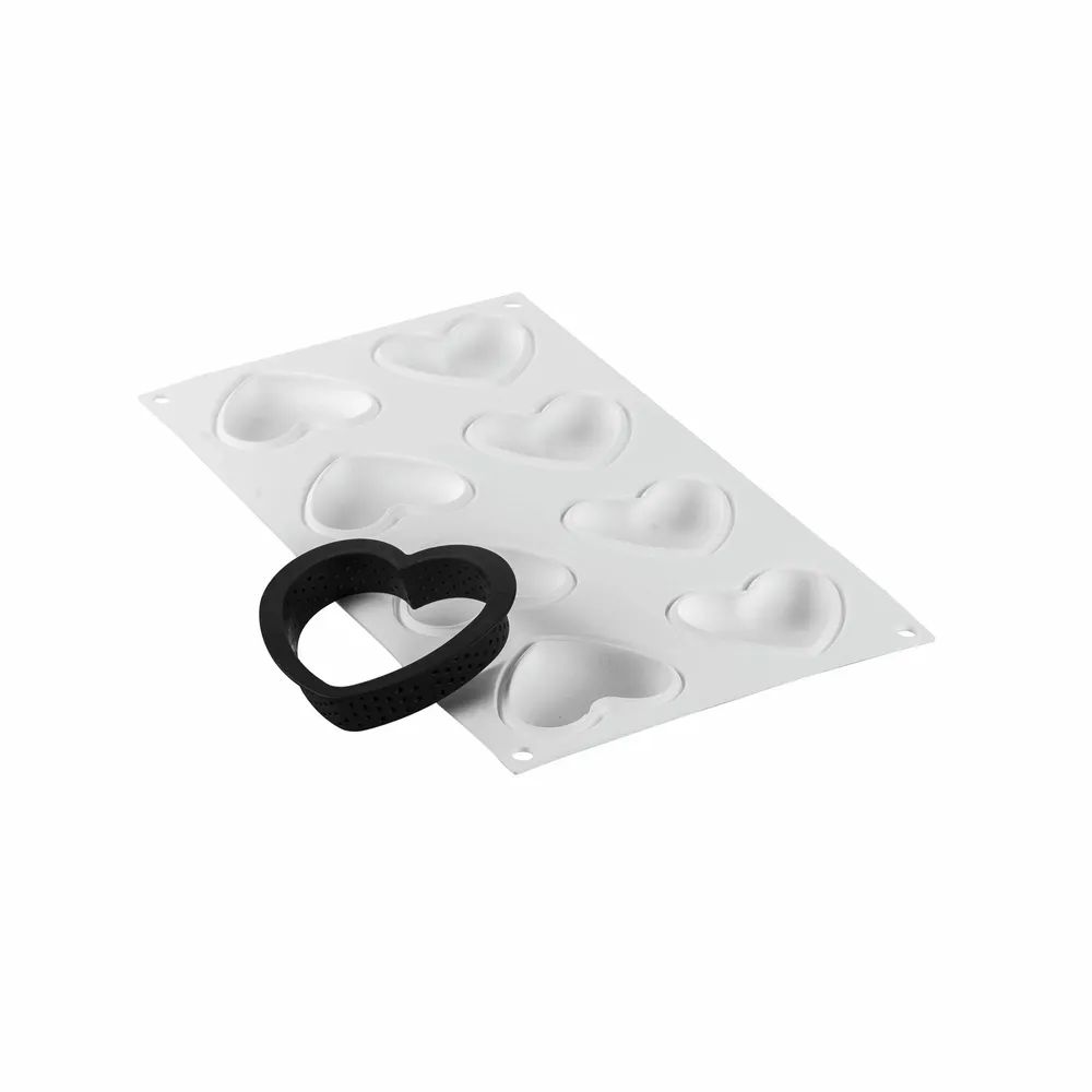 Kitchen utensils - KIT MINI TARTE PETIT AMOUR - SILICONE MOULD + 8 RINGS - SILIKOMART S.R.L.
