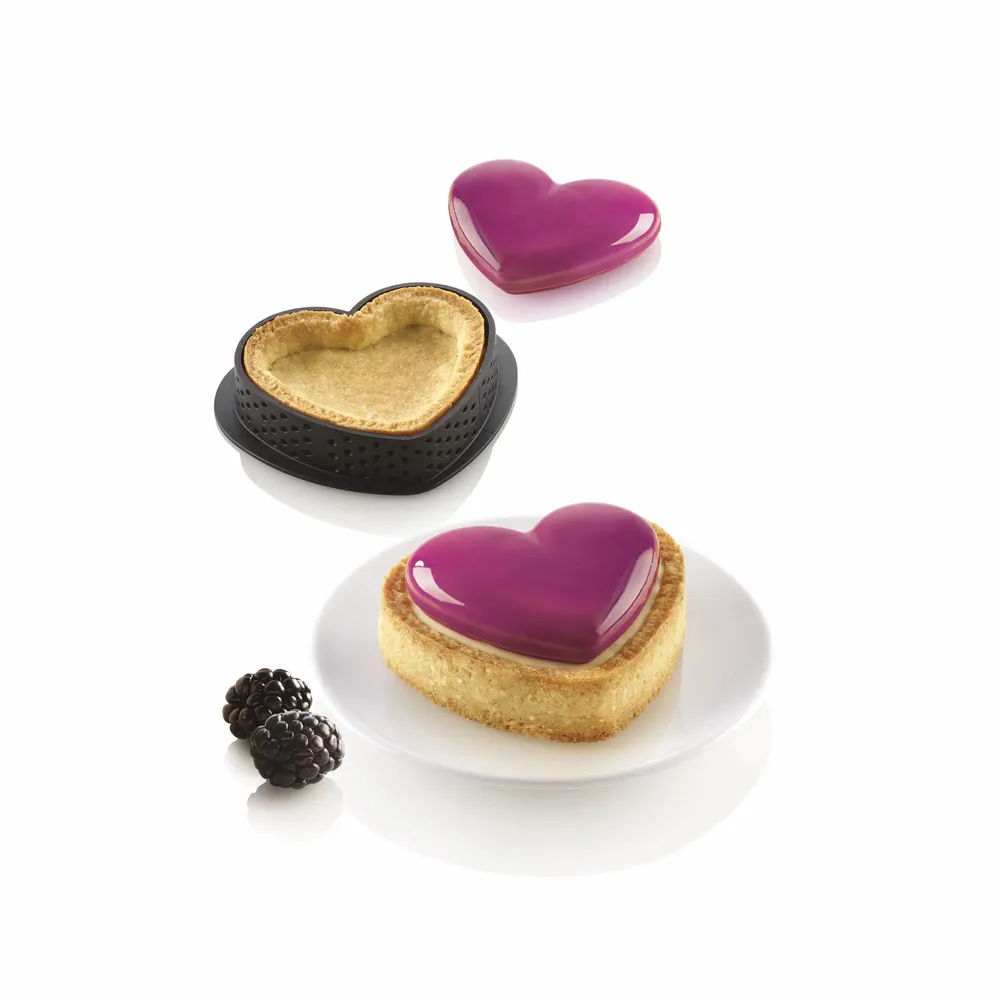 Kitchen utensils - KIT MINI TARTE PETIT AMOUR - SILICONE MOULD + 8 RINGS - SILIKOMART S.R.L.