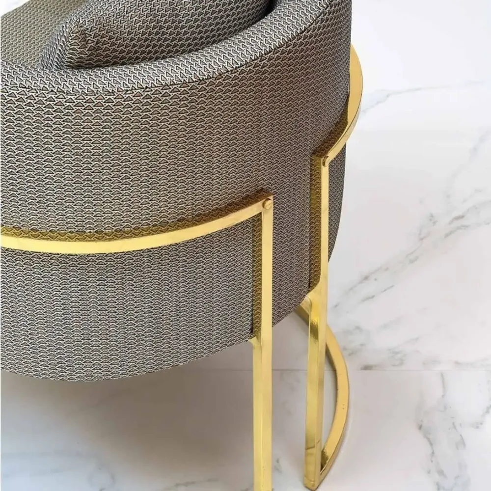 Chairs - Julius Dining Chair, seat fabric with COM option, Polished Brass legs - DUISTT