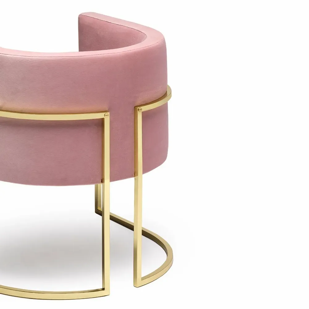 Chairs - Julius Dining Chair, seat fabric with COM option, Polished Brass legs - DUISTT