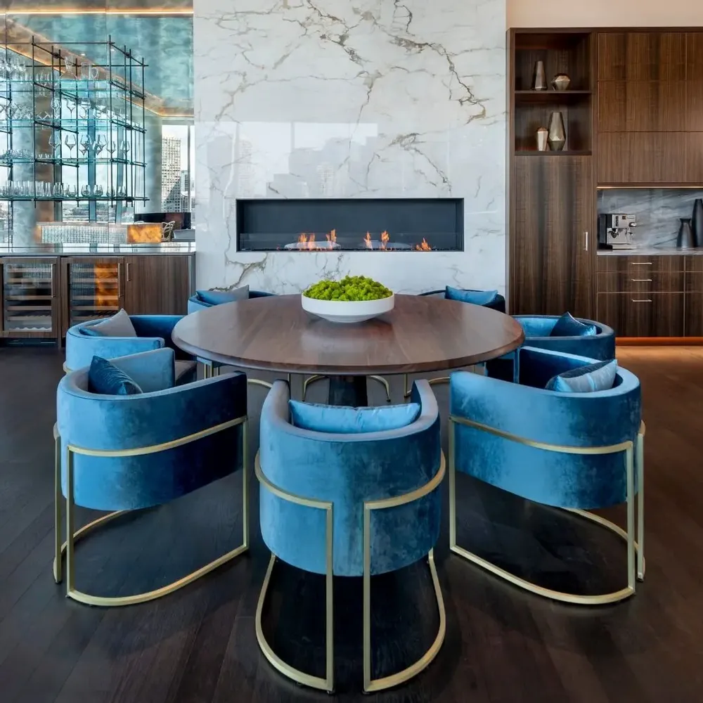 Chairs - Julius Dining Chair, seat fabric with COM option, Polished Brass legs - DUISTT