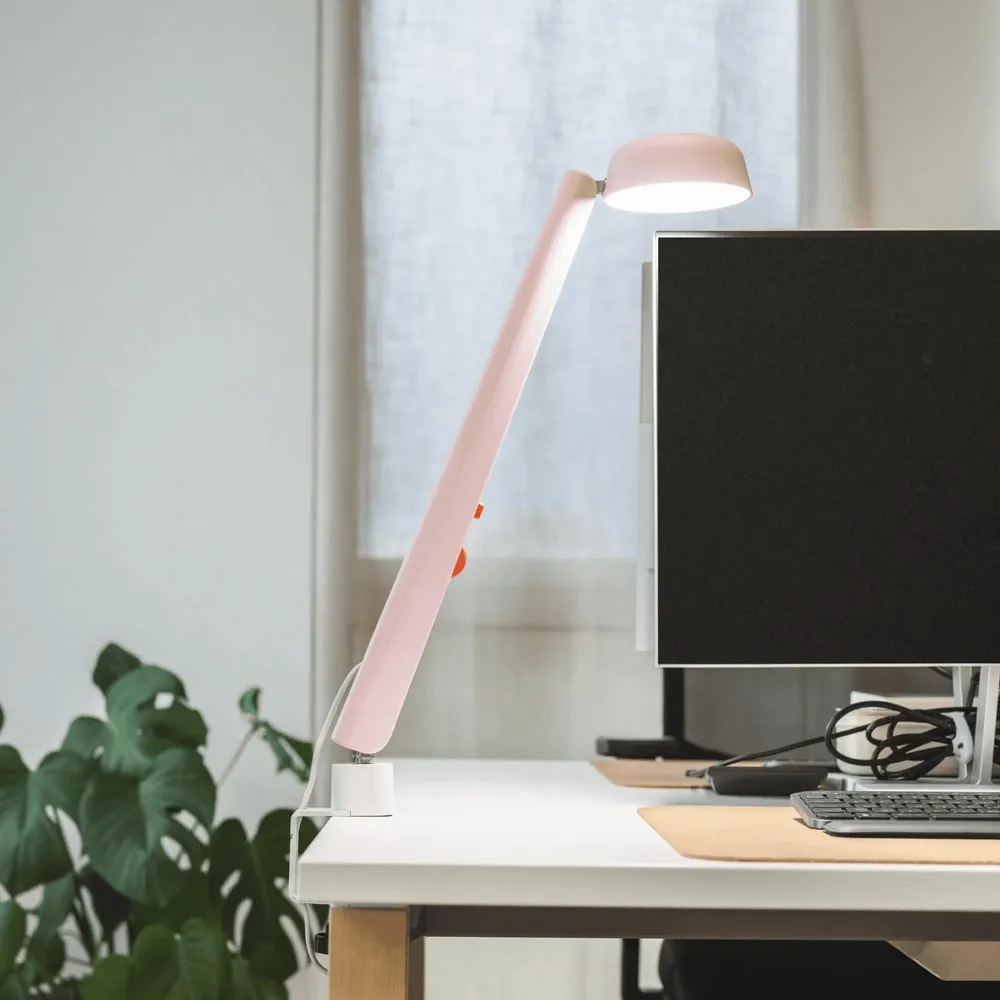 Office design and planning - Polux Original Clip Lamp - L - Pastel Pink & Coral - LUMINAIRES POLUX