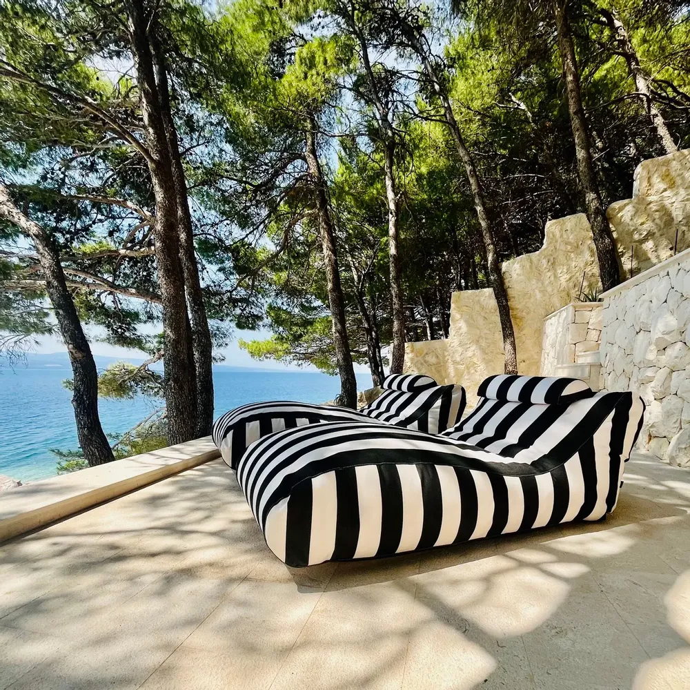 Transats - Chaise longue Chillero noire - CONTURE