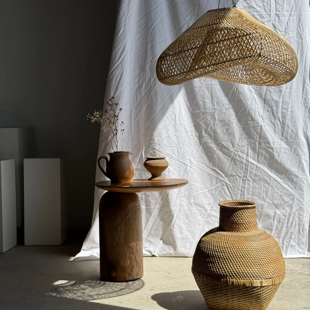 Vases - Small Indonesian Brutalist Pedestal Jar H13 D15 - OFFICE OBJETS