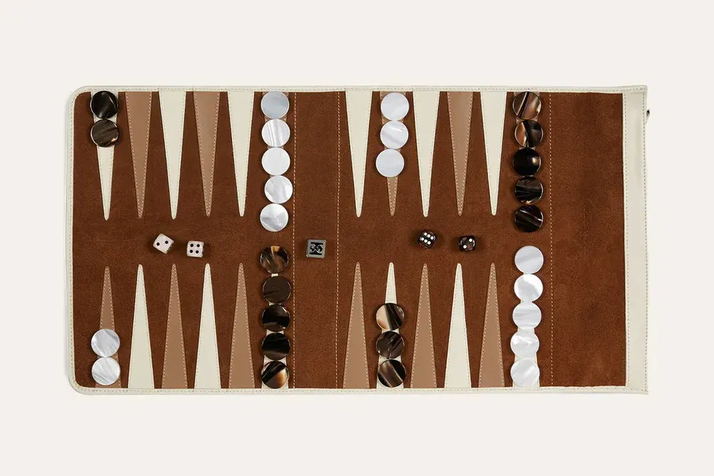 Objets de décoration - Backgammon de voyage - Cuir lisse - HECTOR SAXE PARIS DEPUIS 1978