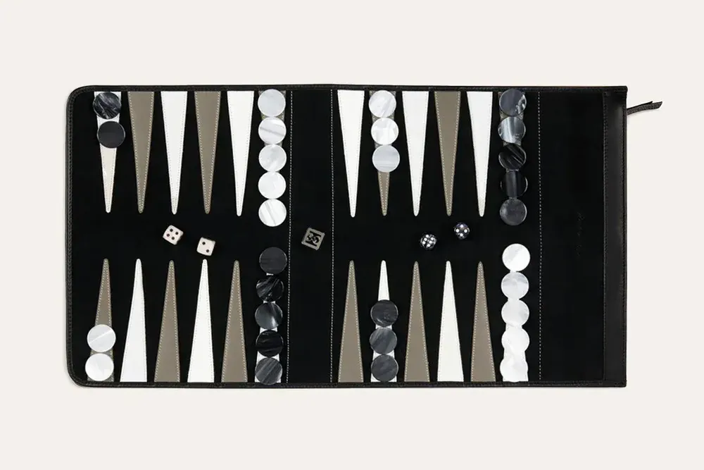 Objets de décoration - Backgammon de voyage - Cuir lisse - HECTOR SAXE PARIS DEPUIS 1978