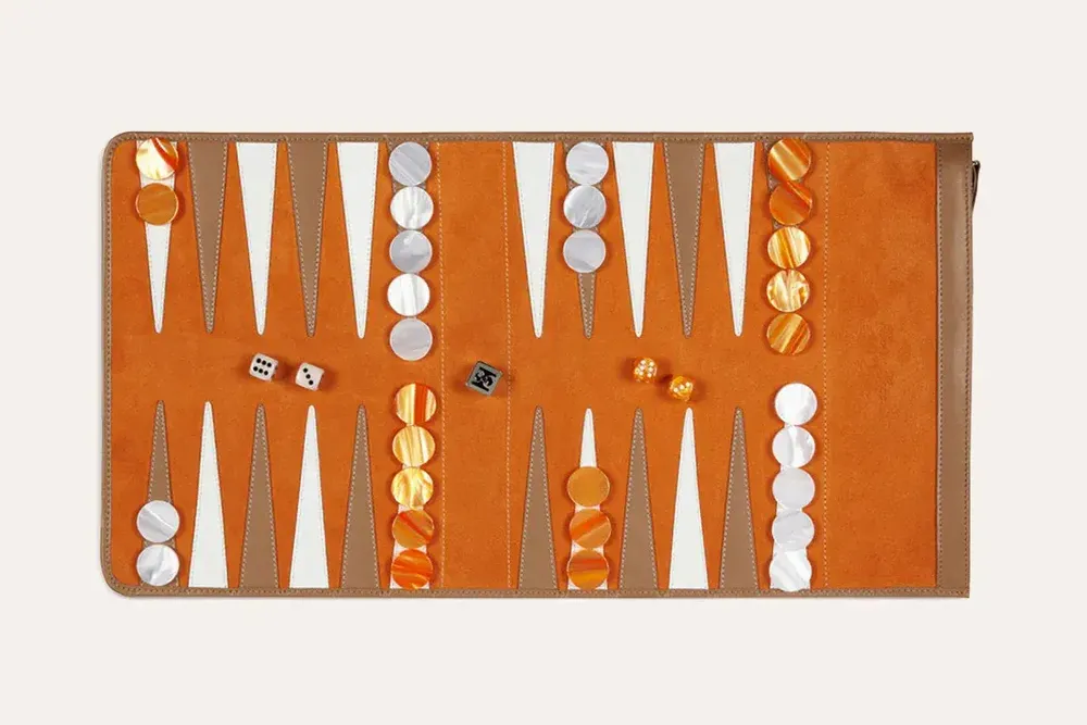 Objets de décoration - Backgammon de voyage - Cuir lisse - HECTOR SAXE PARIS DEPUIS 1978