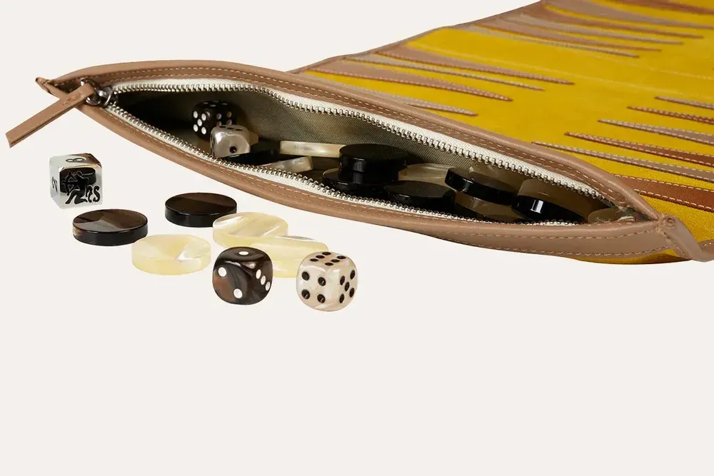 Objets de décoration - Backgammon de voyage - Cuir lisse - HECTOR SAXE PARIS DEPUIS 1978