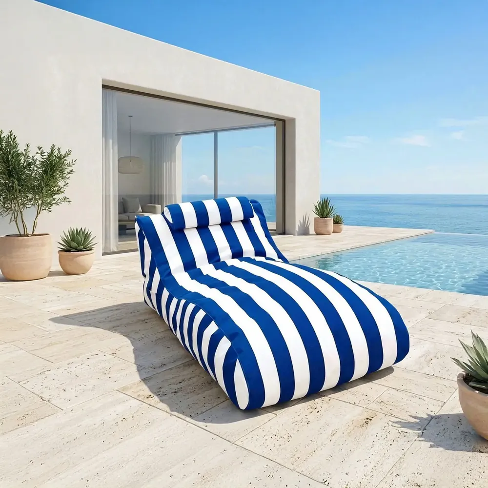 Deck chairs - CHILLERO lounger Blue - CONTURE