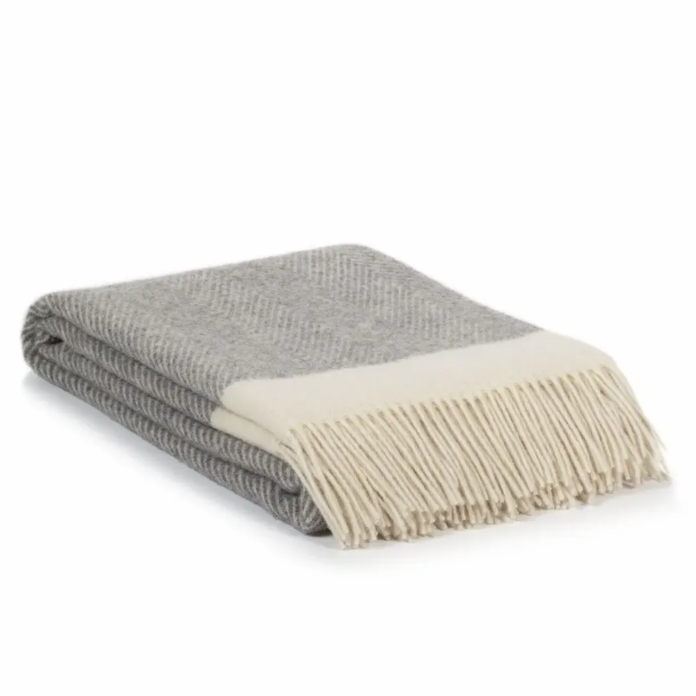 Plaids - Plaid en laine FLORENCE - gris - MOST-BLANKETS
