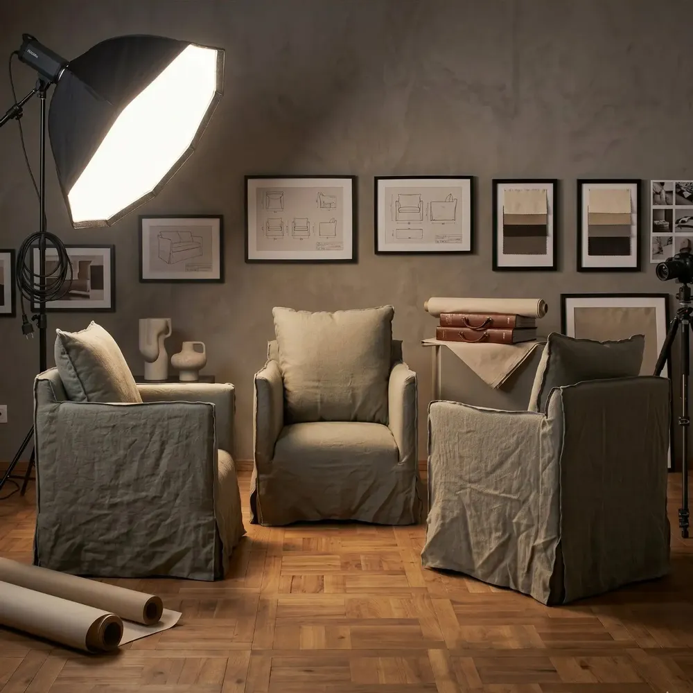 Armchairs - Tama Contemporain | Armchair with removable fabric cover - CREARTE COLLECTIONS