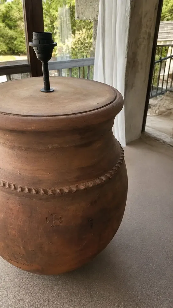 Lampadaires - Lampadaire rustique en terre cuite N°54 - ARTISAN BY MF