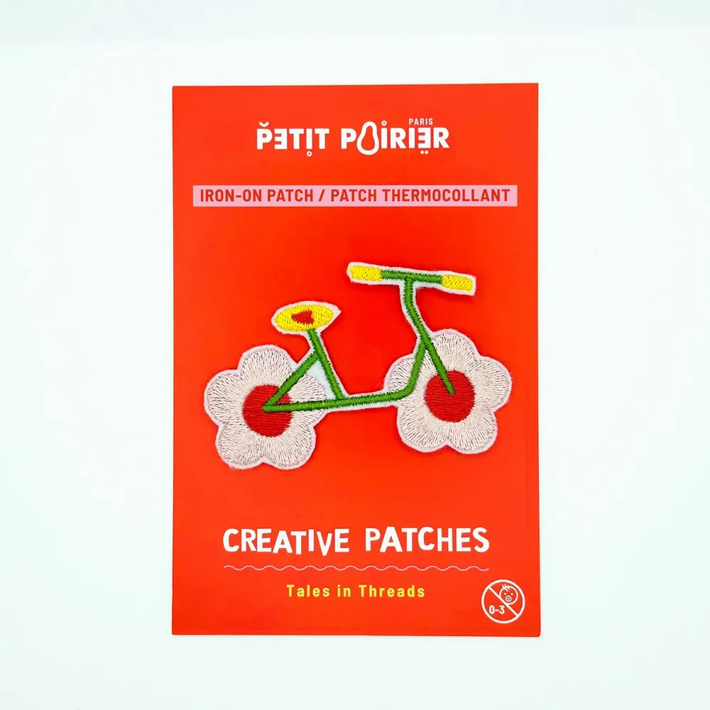 Design objects - Patch “bike — flowers\" - PETIT POIRIER