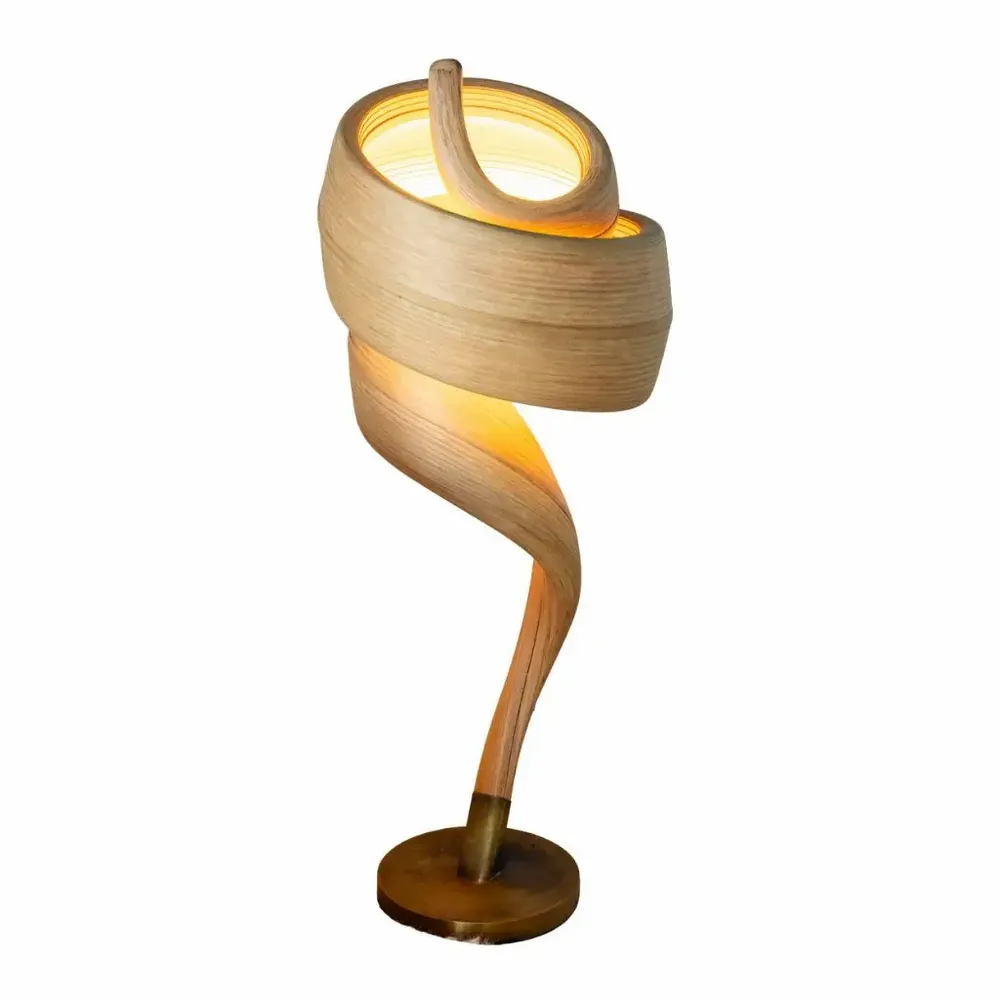 Table lamps - TULIPE – Table lamp in bamboo and bronze feet - HYDILE