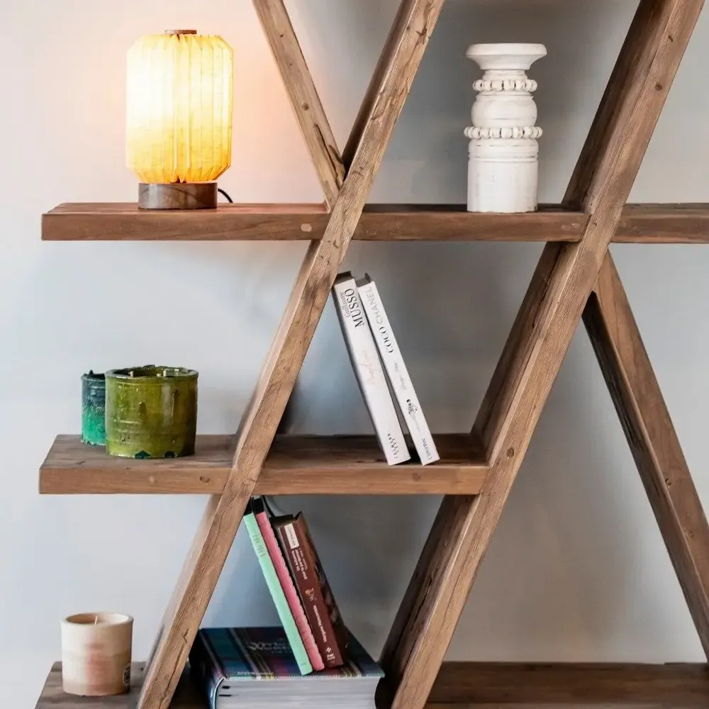 Lampes à poser - ERIS - Petite lampe à poser en lin et bois de manguier - HYDILE