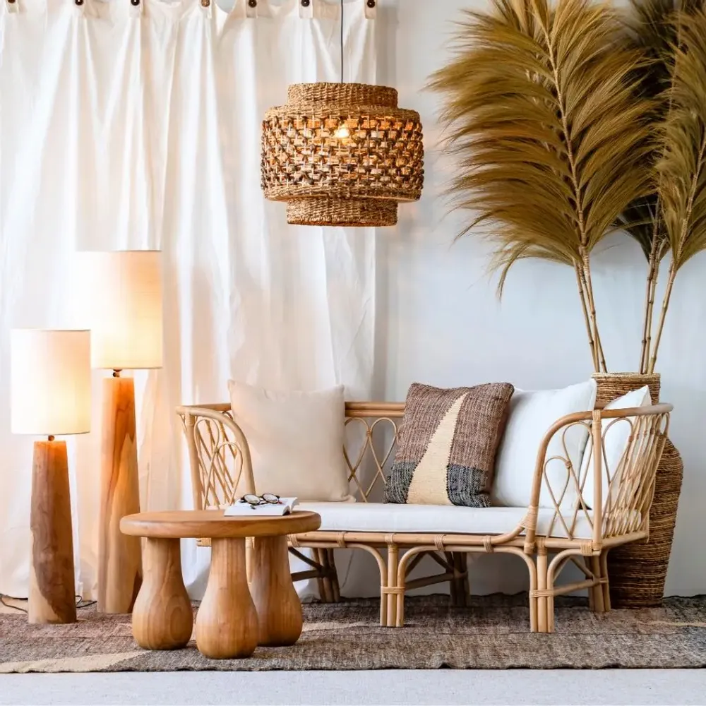 Sofas - TAHITI – Rattan bench with cushions - HYDILE