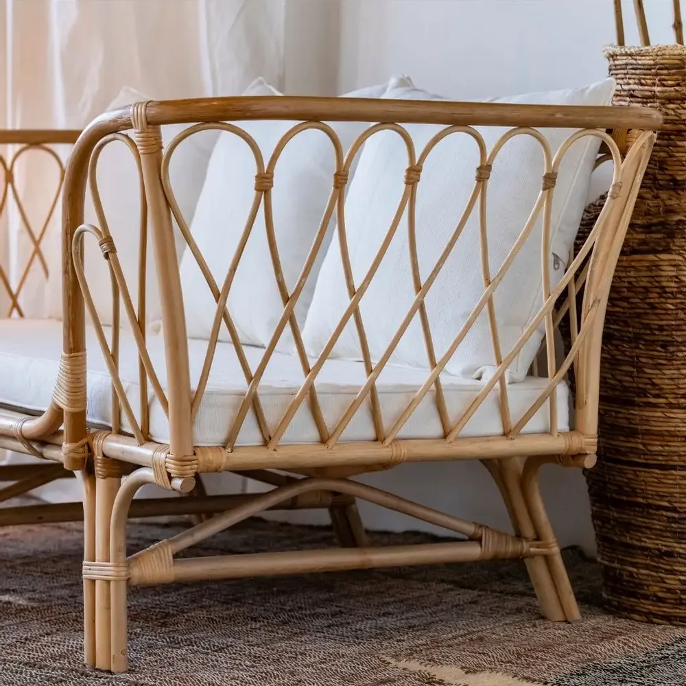 Sofas - TAHITI – Rattan bench with cushions - HYDILE