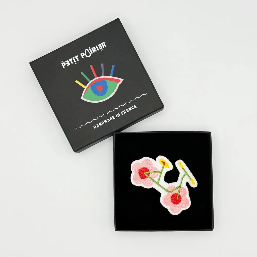 Cadeaux - Barrette brodée Bicyclette - PETIT POIRIER